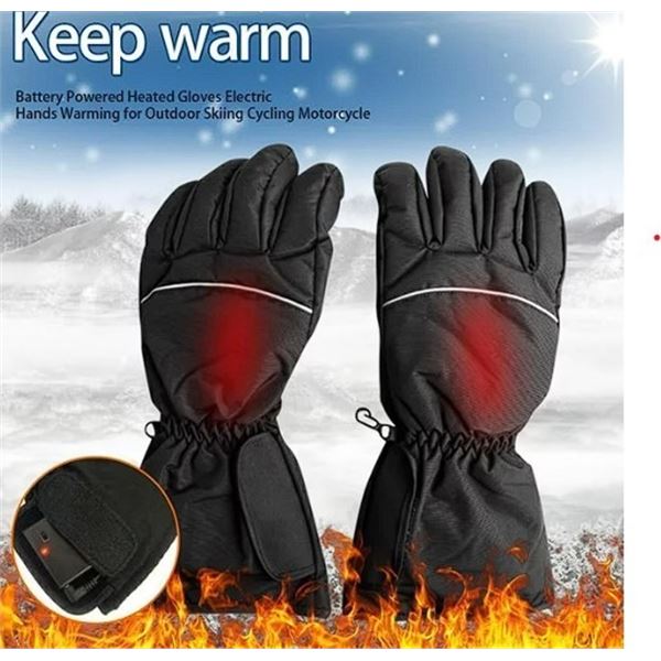 Lot of 1 Pair of Heated Winter Gloves - Battery Operated - Brand New!