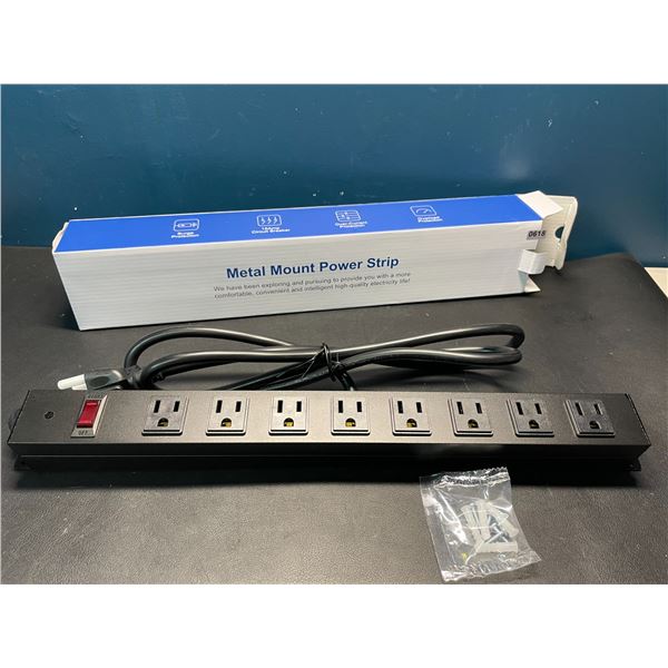 Lot of 1 Metal Mount 8-Outlet Power Strip Surge Protector w/ 6FT Cord - Brand New!