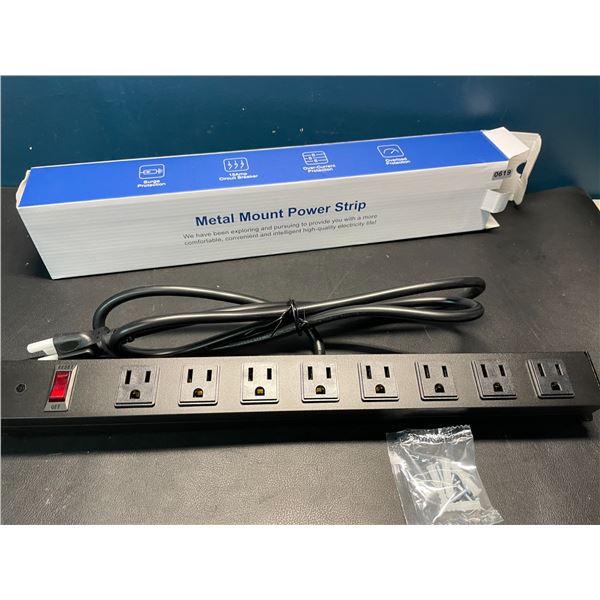 Lot of 1 Metal Mount 8-Outlet Power Strip Surge Protector w/ 6FT Cord - Brand New!