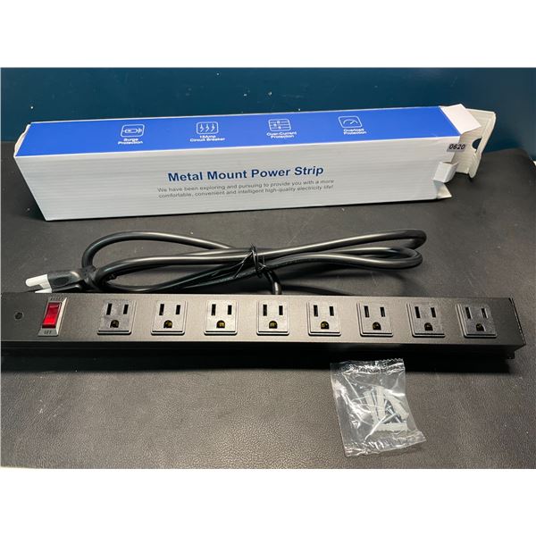 Lot of 1 Metal Mount 8-Outlet Power Strip Surge Protector w/ 6FT Cord - Brand New!