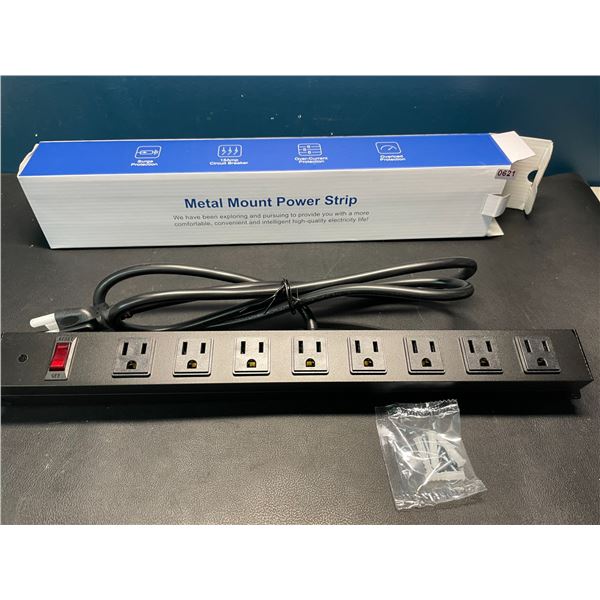 Lot of 1 Metal Mount 8-Outlet Power Strip Surge Protector w/ 6FT Cord - Brand New!