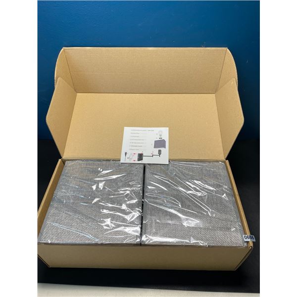 Lot of 2 Plug-In Wall Sconce Lights for Outdoors w/ Lampshades