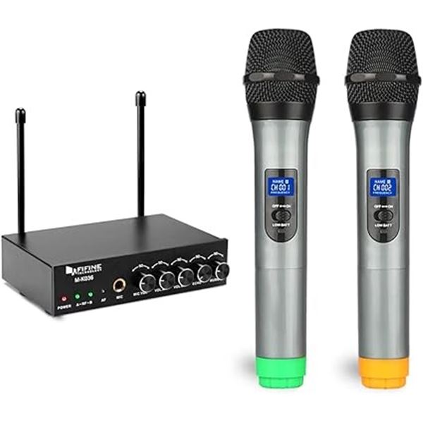 Lot of 1 FiFine M-K036 Wireless Microphone System with Dual Mics for Karaoke Party - Brand New!