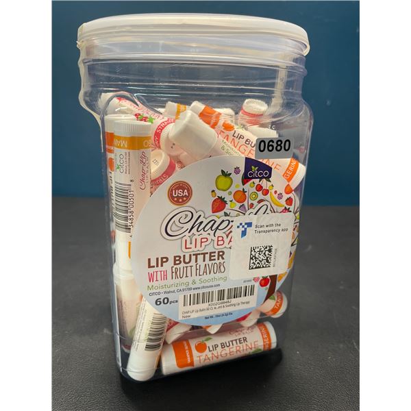 Lot of 1 Tub of Chap-Lip Lip Balm Butters - Approx. 60PCS - Assorted Flavors!
