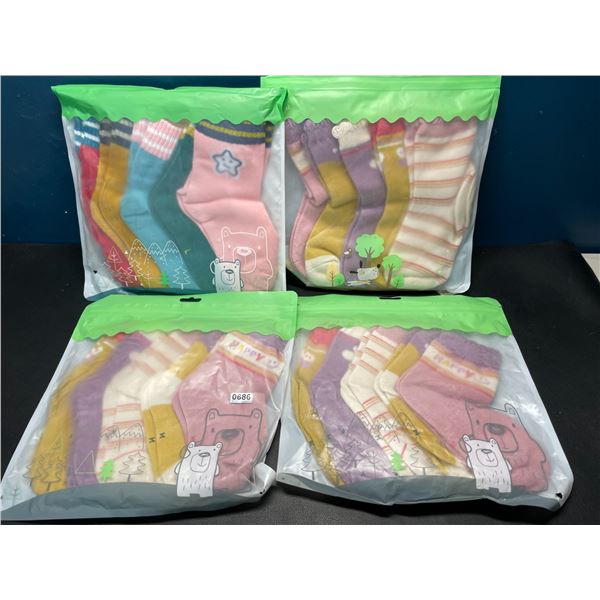 Lot of 4 Multi-Packs of Toddler Socks