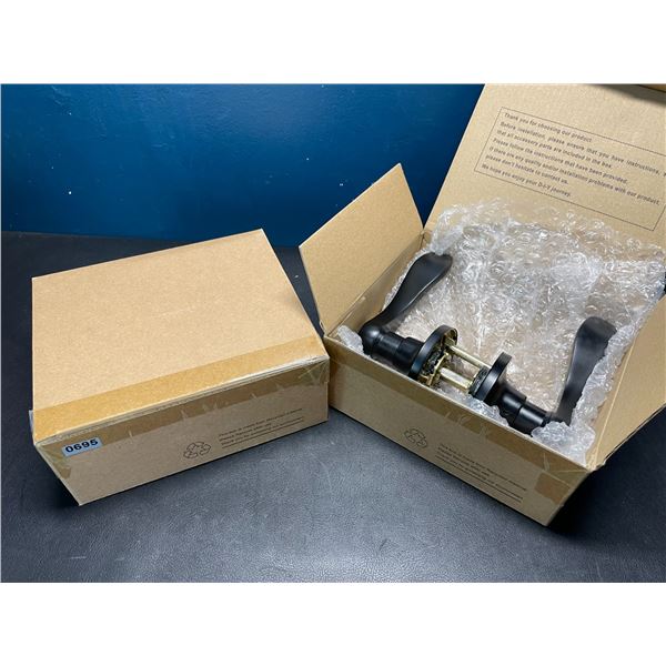 Lot of 2 Black Door Handle Sets - For Left or Right Sided Doors - Brand New!