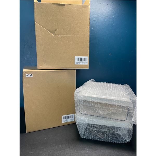Lot of 2 Packs of Self-Adhesive Under Cabinet Sliding Storage Bins; 2 per pack/4 Total