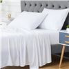 Image 1 : Lot of 1 Caromio Queen Size Bed Sheet Set - White