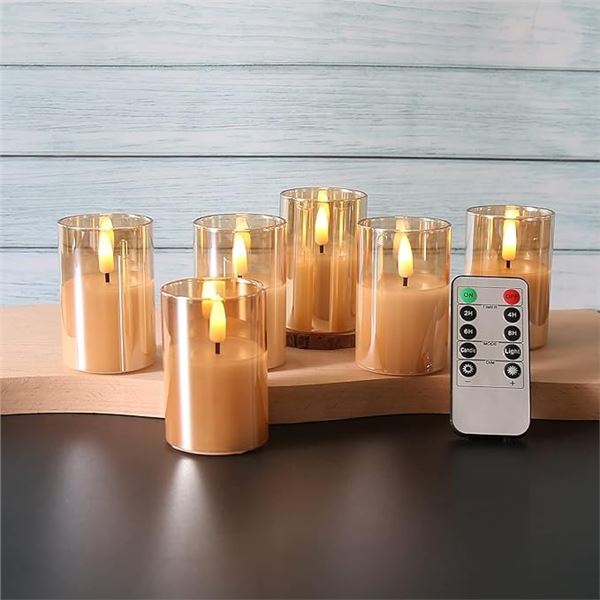 Lot of 2 Boxes of Girimax Glass LED Flameless Candles - 6PCS per box/12 Total