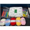 Image 1 : Lot of 1 Crochet Kit - Includes Yarn, Assorted Ergonomic Crochet Needles, Stitch Markers & Pouch