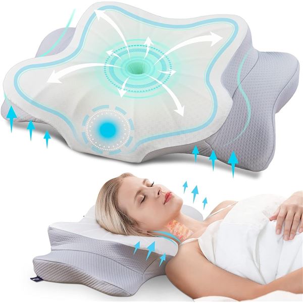 Lot of 1 Donama Memory Foam Pillow - Cervical Ergonomic Pillow for Neck/Shoulders