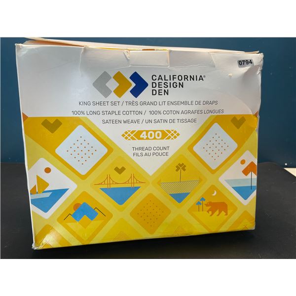 Lot of 1 California Design Den 400 Thread Count King Size Sheet Set - Navy Blue