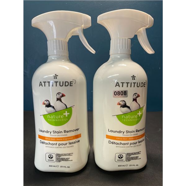 Lot of 2 Attitude Laundry Stain Remover Sprays - Citrus Zest