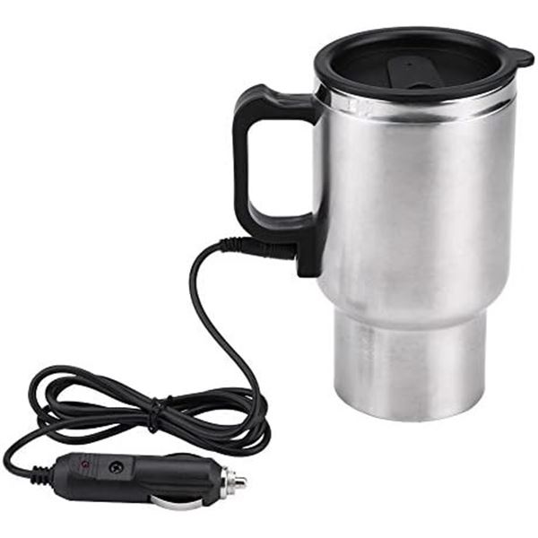 Lot of 2 Heated Stainless Steel Travel Mugs - Brand New!