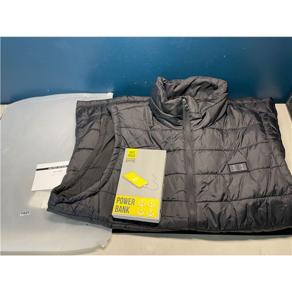 Lot of 1 Heated Vest w/ Rechargeable Powerbank - Size Large