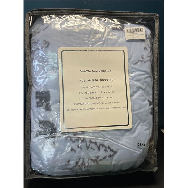 Lot of 1 Full Size Plush Sheet Set