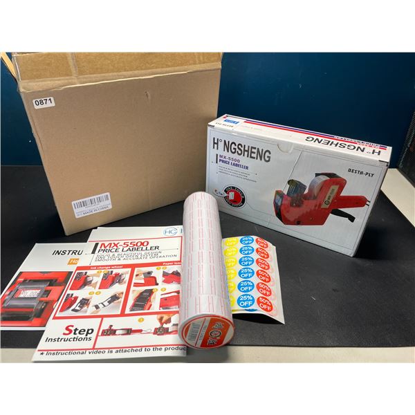 Lot of 1 MX-5500 Price Labeller/Price Gun w/ Stickers - Brand New!