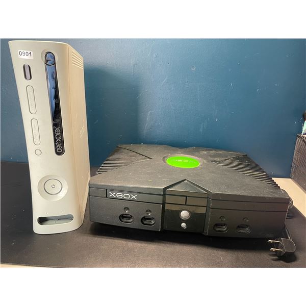 Lot of 1 Xbox Original and 1 Xbox 360 Console - Used