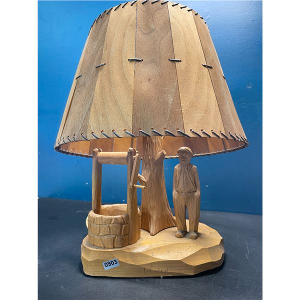 Lot of 1 Wooden Handmade Art Lamp - Used