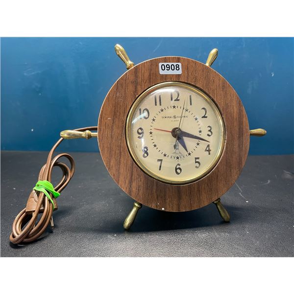 Lot of 1 Vintage General Electric Ship Wheel Clock - Used