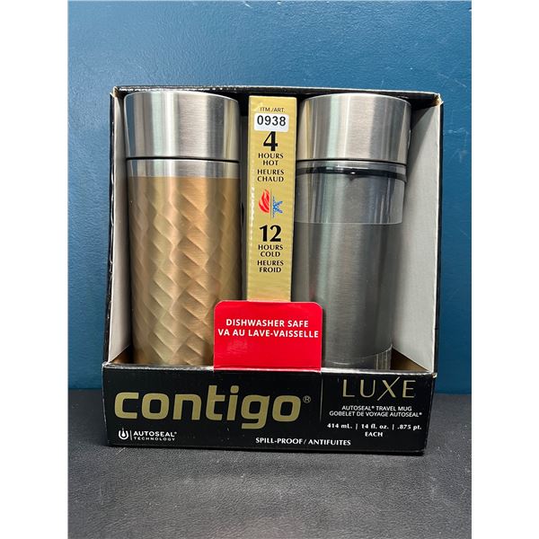 Lot of 1 2 Pack of Contigo Luxe Autoseal Travel Mugs - 14fl oz each !
