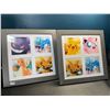 Image 1 : Lot of 2 Pokemon Framed Art Pieces - Featuring Assorted Famous Pokemon!