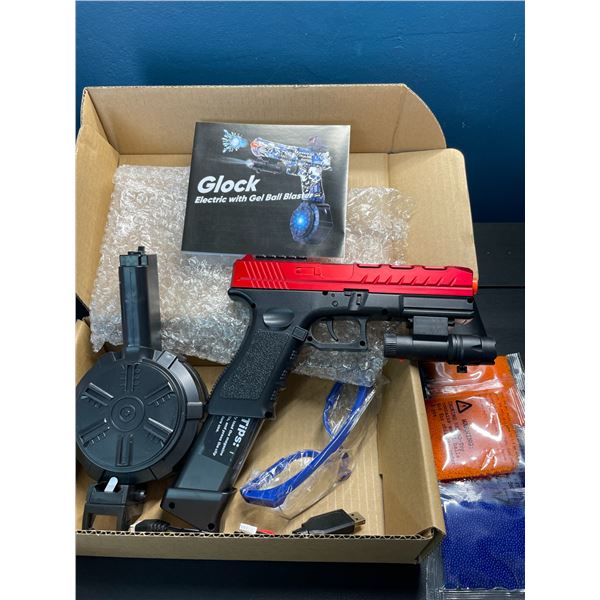 Lot of 1 Gcock Crystal Bullet Series Electric Automatic Gel Ball Blaster Gun w/ Ammo & Accessories