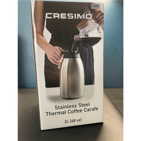 Lot of 1 Cresimo Stainless Steel Thermal Coffee Carafe - 2L (68oz) - Brand New!