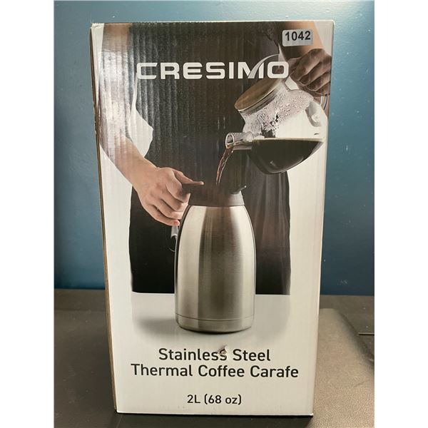 Lot of 1 Cresimo Stainless Steel Thermal Coffee Carafe - 2L (68oz) - Brand New!