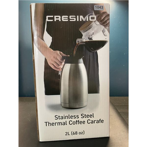 Lot of 1 Cresimo Stainless Steel Thermal Coffee Carafe - 2L (68oz) - Brand New!