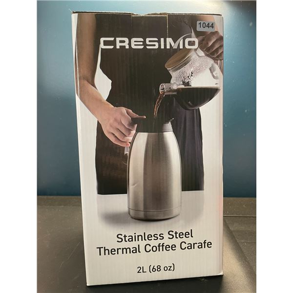 Lot of 1 Cresimo Stainless Steel Thermal Coffee Carafe - 2L (68oz) - Brand New!