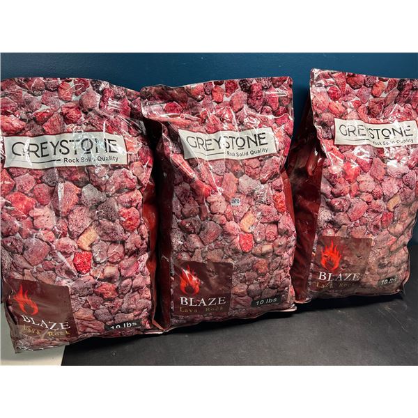 Lot of 3 10LB Bags of Greystone Blaze Lava Rock