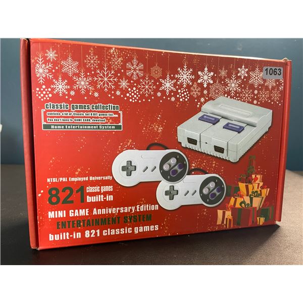 Lot of 1 Mini Game Anniversary Edition Entertainment System - 821 Classic/Retro Video Games Built-In