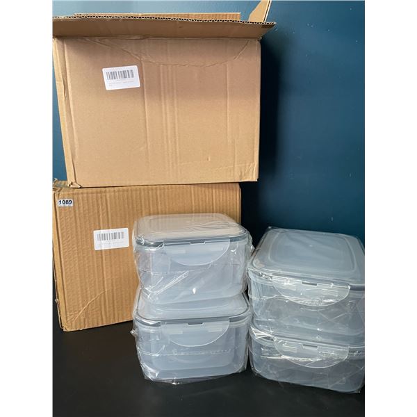 Lot of 2 Plastic Food Storage Container Sets w/ Lids - 12PCS Per Set - Brand New!