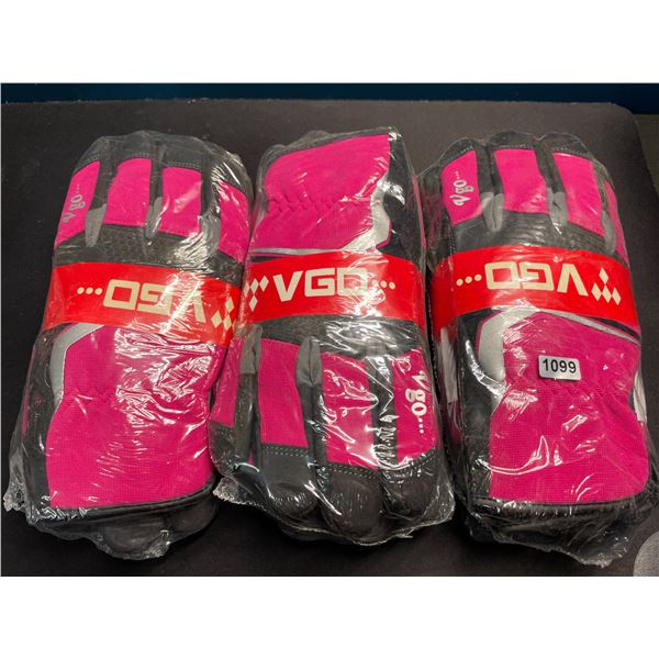 Lot of 3 Packs of Vgo Pink Safety Work Gloves - Brand New!