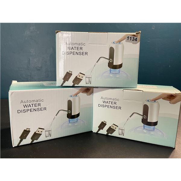 Lot of 3 Automatic Water Dispensers - USB Rechargeable - Brand New!