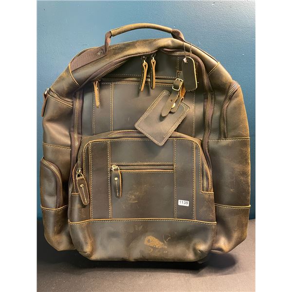Lot of 1 Real Leather Backpack - Brand New!