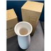 Image 3 : Lot of 3 Ceramic Vases - White - 9inch Height - Brand New!
