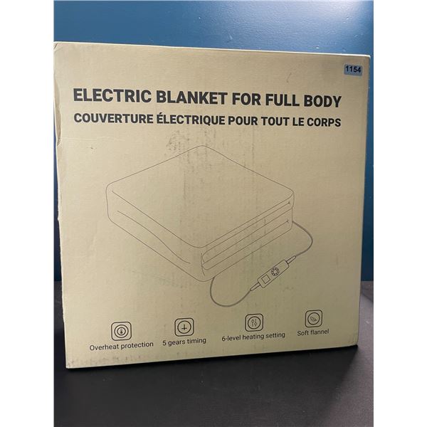 Lot of 1 Electric Blanket for Full Body - Grey - 6 Heating Levels