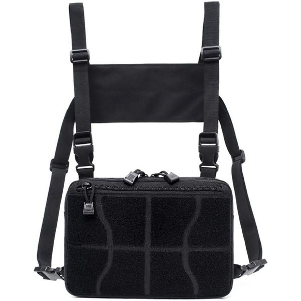 Lot of 1 Tactical Adjustable Chest/Shoulder Bag - Black