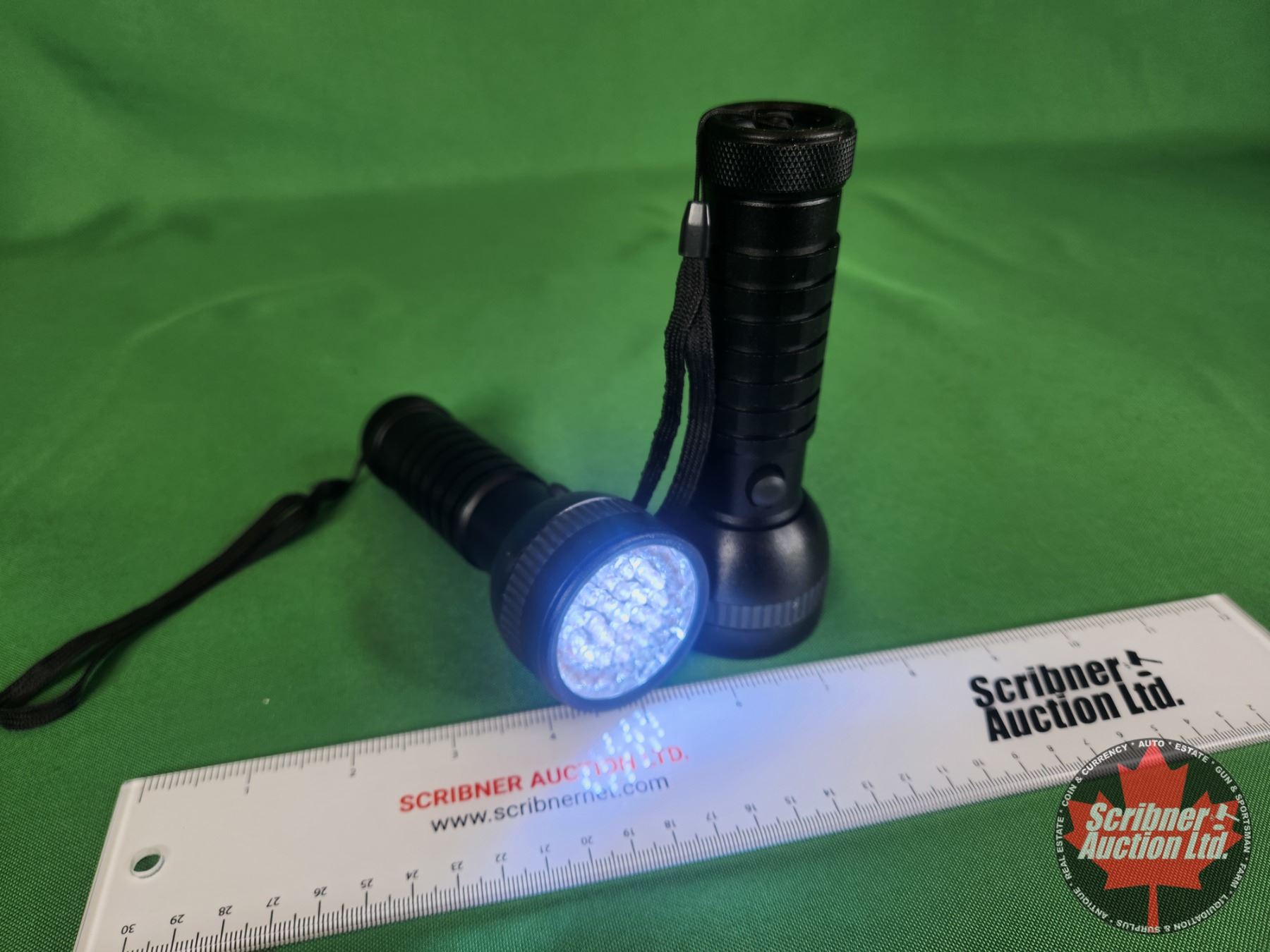 NEW SURPLUS : LED Flashlights (2) (Each Box Measures: 2-1/4