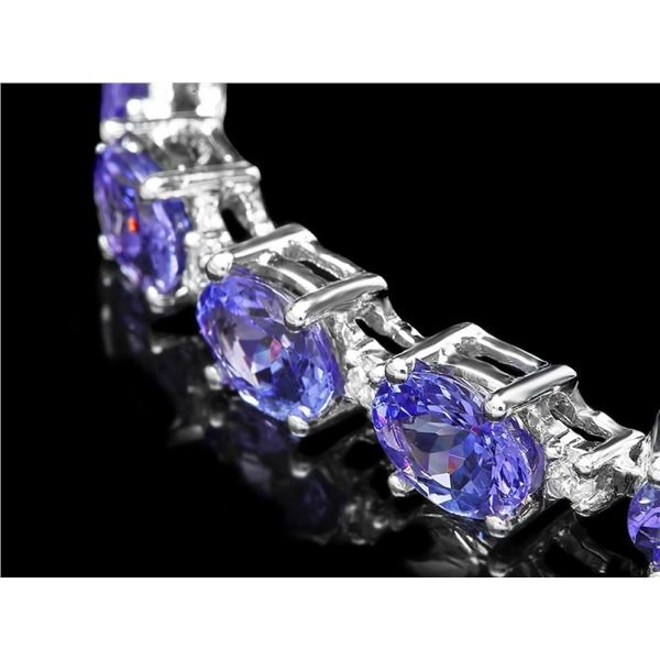 14k Gold Bracelet with 19ct Tanzanite & 0.75ct Dia
