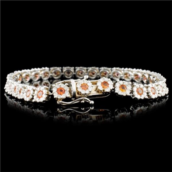 18K Gold Bracelet w/ 2.82ctw Sapphire & 2.70ctw Di