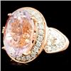 Image 1 : 11.33ct Kunzite Ring with 0.71ctw Diam in 14K Gold