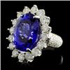 Image 1 : 14K Gold Ring: 12.16ct Tanzanite, 3.05ct Diamonds