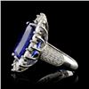 Image 3 : 14K Gold Ring: 12.16ct Tanzanite, 3.05ct Diamonds