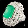 Image 1 : 18K Gold Ring with 2.19ct Emerald & 4.81ctw Diam