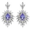 Image 2 : 14K Gold Earrings: Tanzanite 3.00ct, Diam 2.50ct