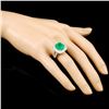 Image 3 : 18K Gold 5.50ct Emerald and Diamond Ring 1.09ctw