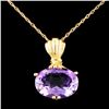 Image 2 : 6.45ct Amethyst Pendant in 14K Gold